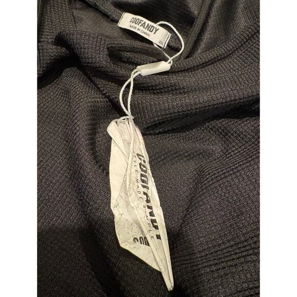 NWT COOFANDY Men's Black Waffle Knit Hoodie Pullover Sweater XXL - Picture 11 of 13